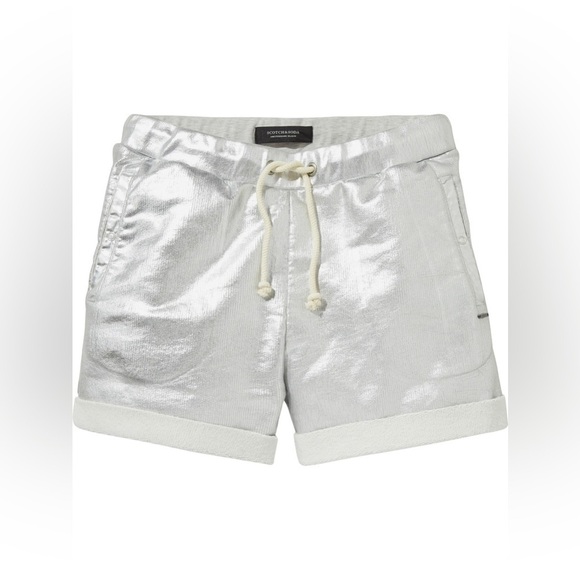 Scotch & Soda Foil Printed Sweat Shorts, Silver, Size 1 (S) - Picture 2 of 9